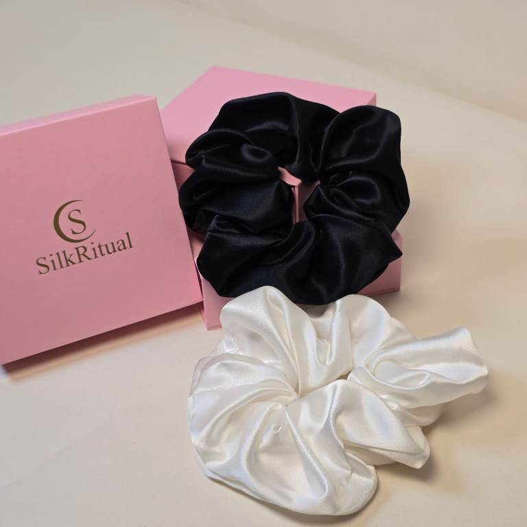 Silk Scrunchies 100 percent Silk Gift Box Set SilkRitual