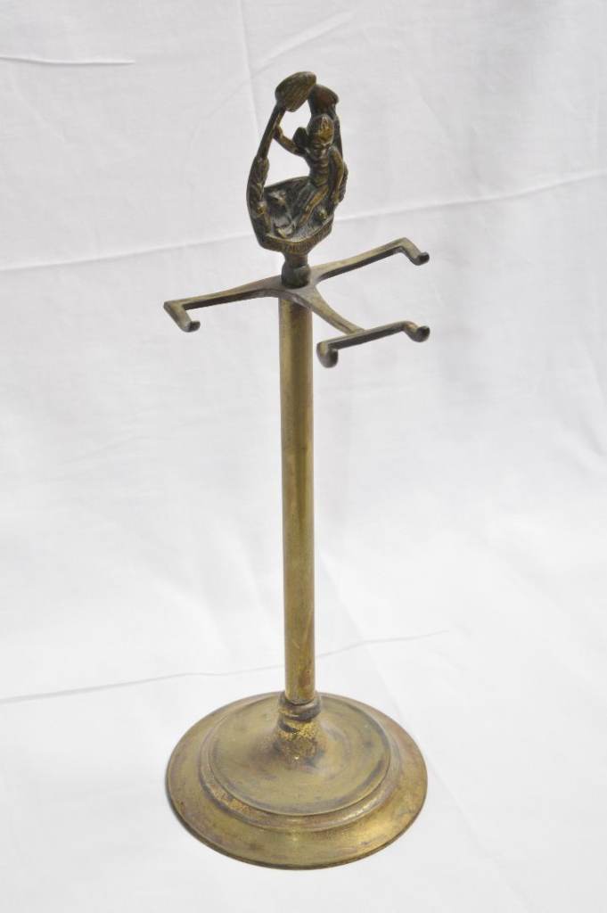 Vintage Gilded Brass Fireplace Accessory Stand 
