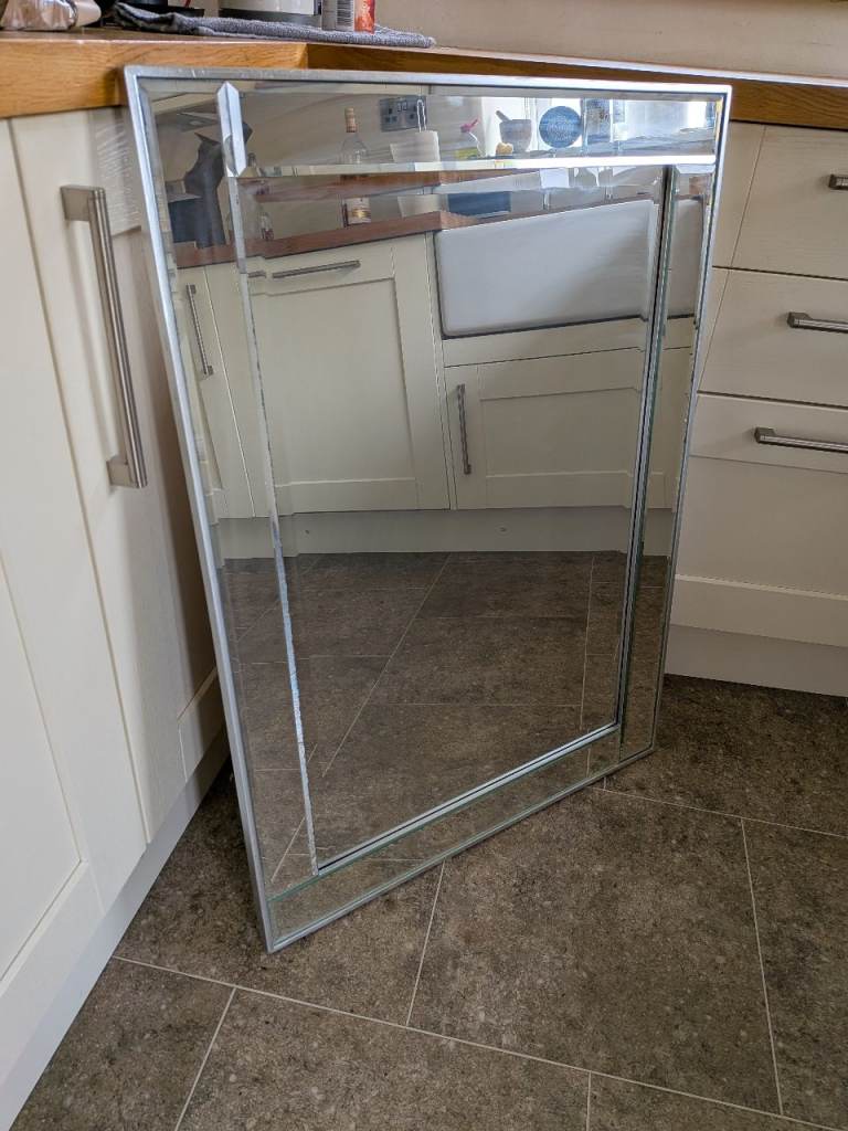 Gallery Direct Soho Bevelled Wall Mirror 66cm x 90cm Large Rectangular Modern