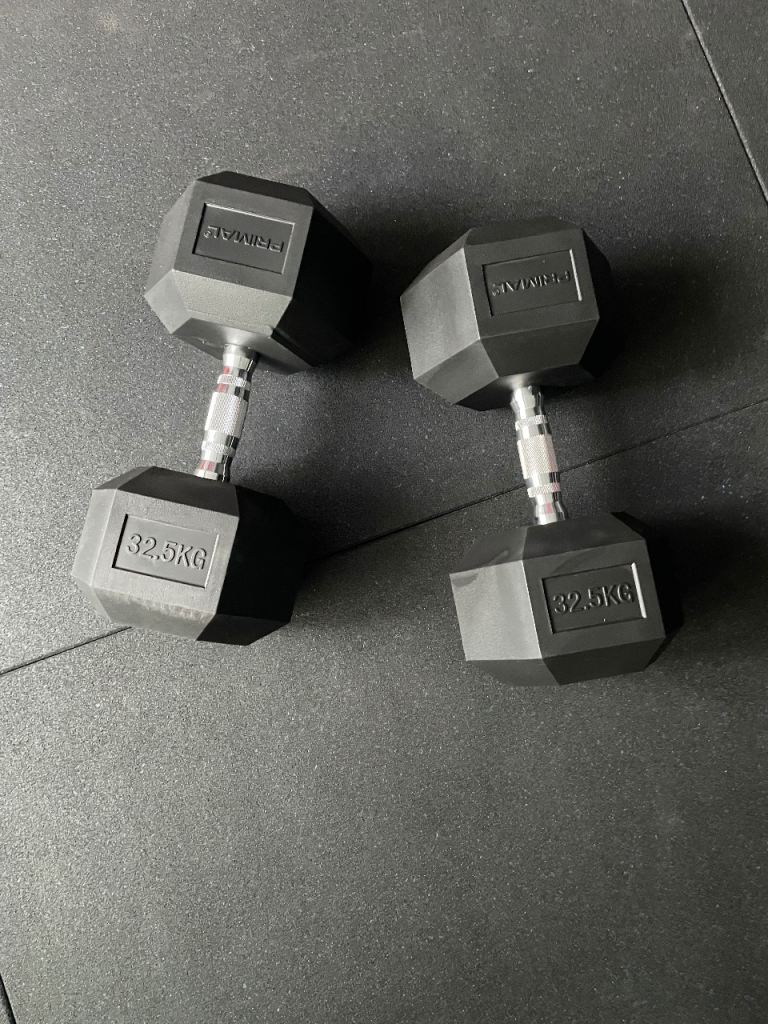PRIMAL 32.5KG Hex Dumbbells brand new never used 