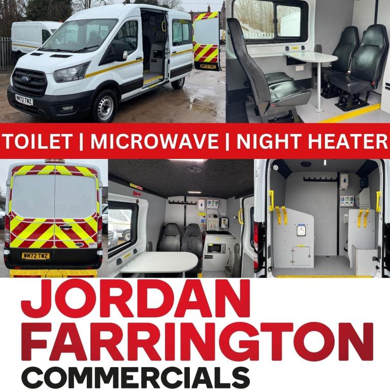 2023 72 reg FORD TRANSIT L3 H2 350 EURO 6 WELFARE CREW MESSING VAN WITH TOILET 