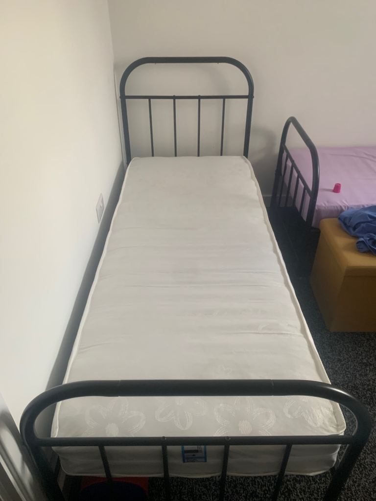 Small single bed frame & mattress