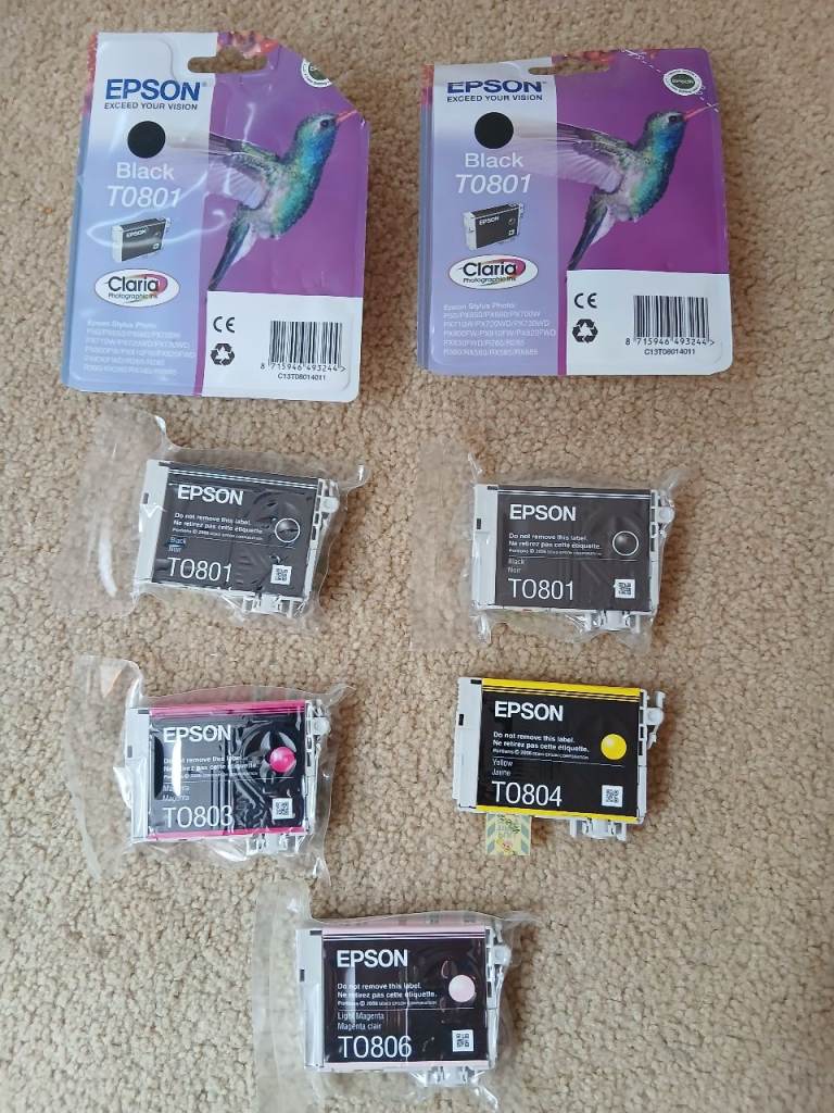 13 GENUINE UNUSED EPSON PRINTER CARTRIDGES – ONLY £15 includes Multipack T08077 & 7 extra cartridges