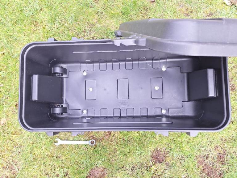 Storage box on towbar frame