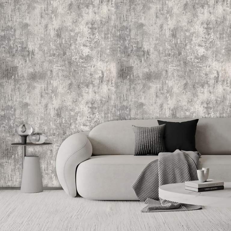 7x Grey concrete wallpaper