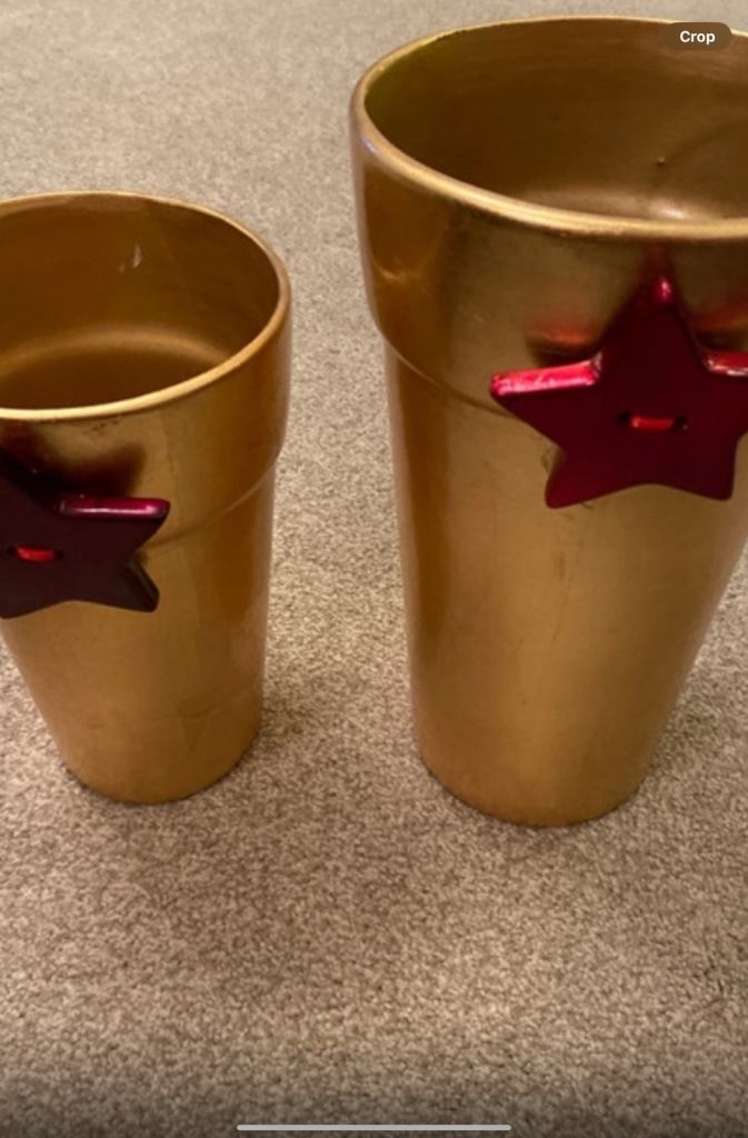 Christmas vases x 2 