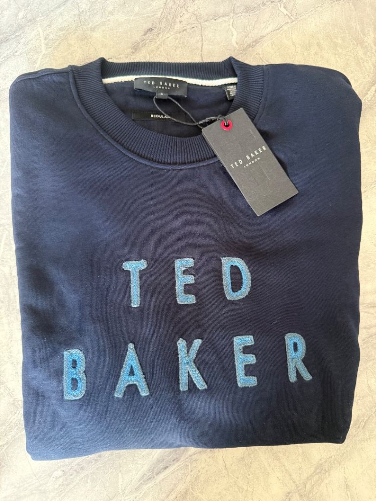 Ted Baker Navy Cotton Jumper – Brand New with Tags