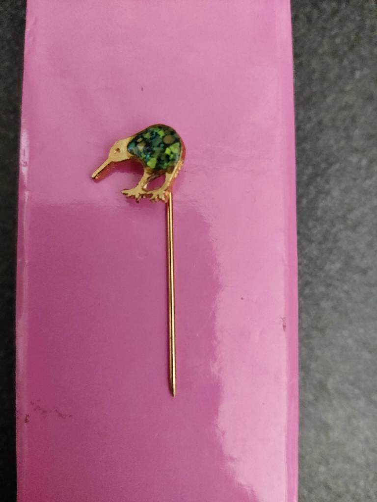 Kiwi bird gold-tone lapel or stick pin