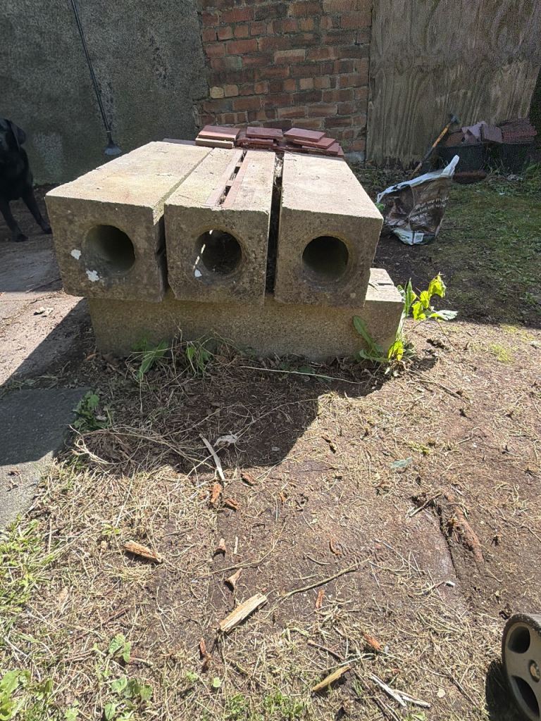 Concrete drainage pipes and coping
