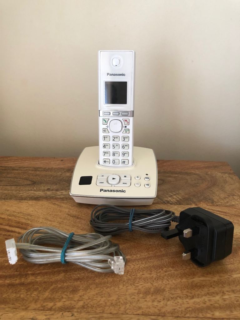 Panasonic KX-TG8061E White Digital Cordless Home Phone with Answering Machine 