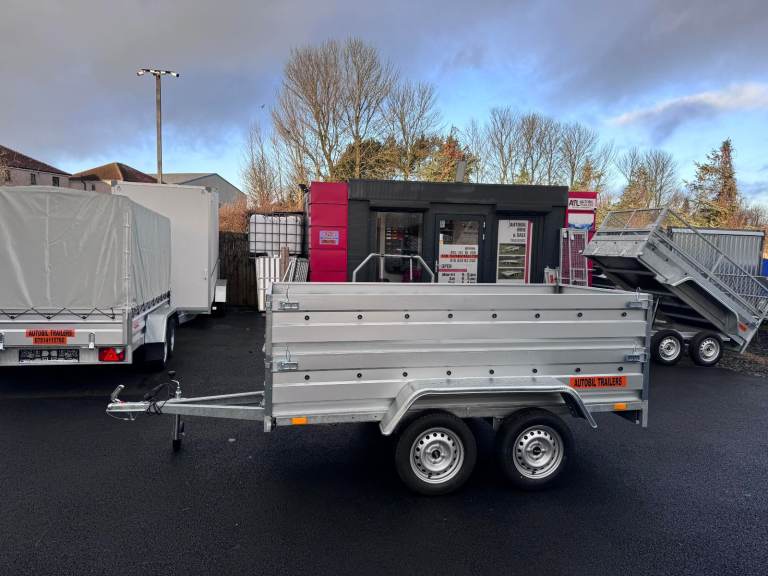BRAND NEW 8,7FT X 4,2FT TWIN AXLE DOUBLE BROADSIDE TRAILER 750KG