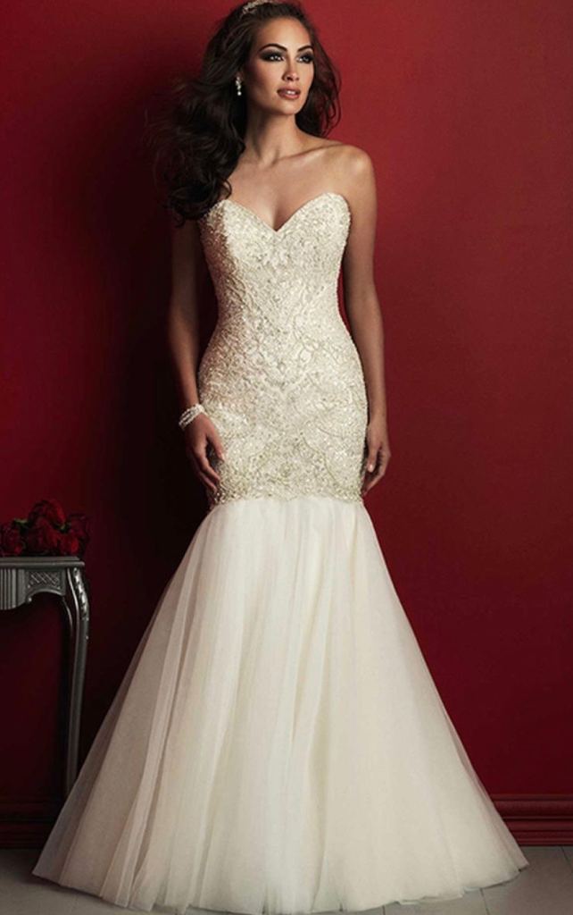 Allure Wedding Dress, light Gold, size 8