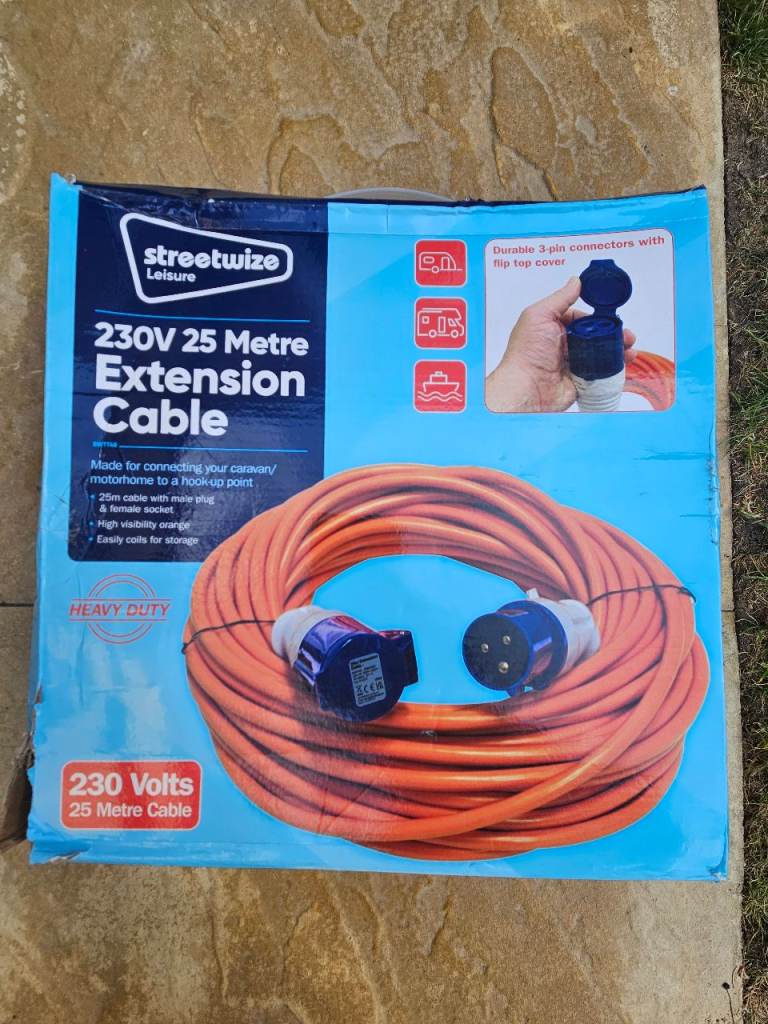 Streetwize 25m 230V camper/caravan extension cord (new)