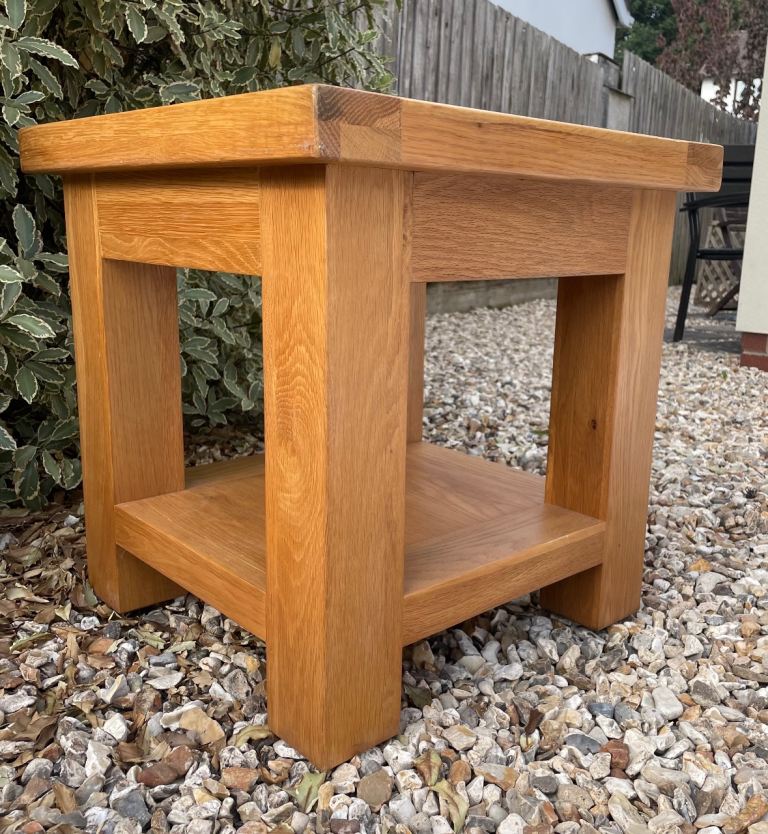 Solid oak side table 