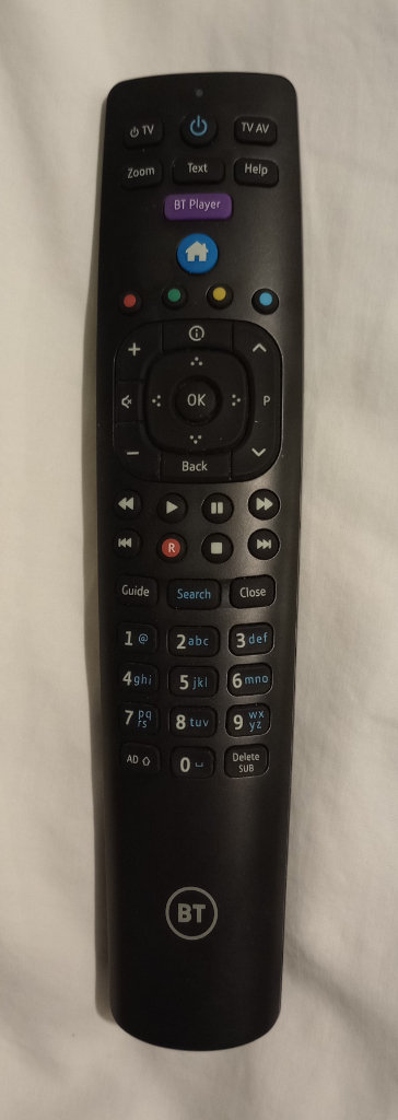 BT Remote Control for YouView+ TV Box 