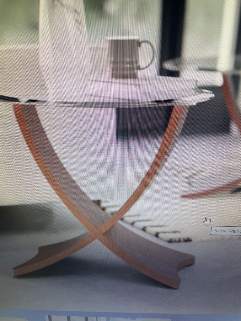 Walnut glass lamp table