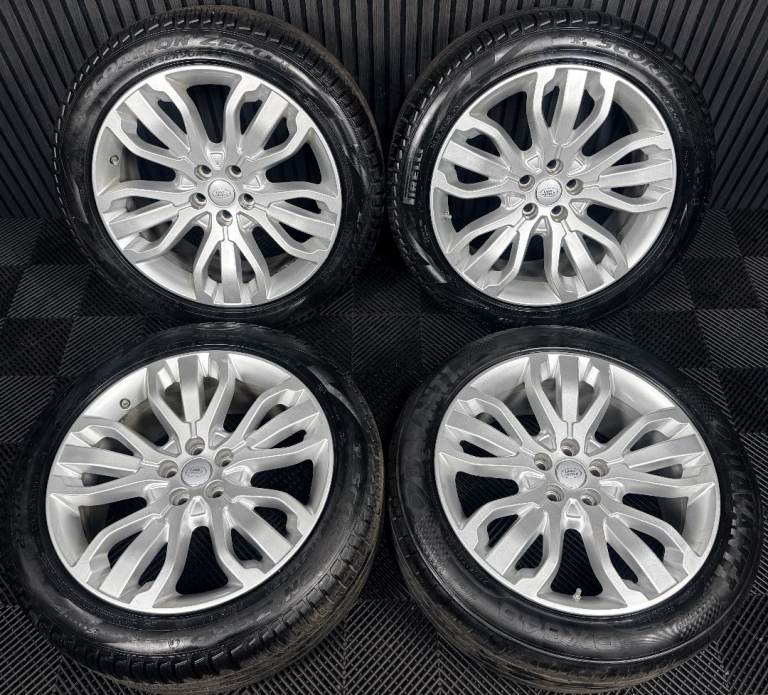 21'' GENUINE RANGE ROVER SPORT LAND DISCOVERY SILVER WHEELS TYRES ALLOYS 