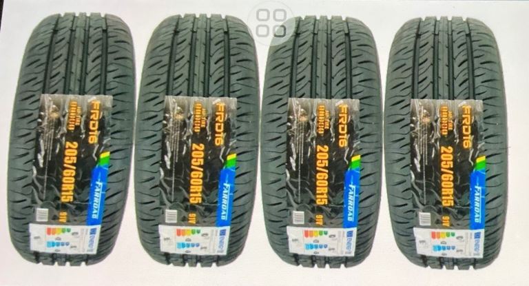 Set of 4 tyres brand new with labels Size 205/60R15.   