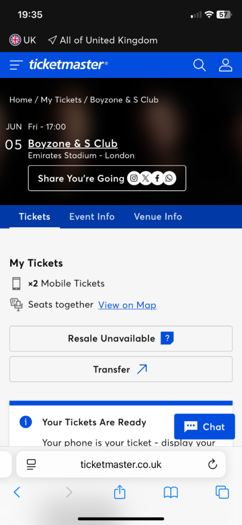 Boyzone s club 7 tickets 