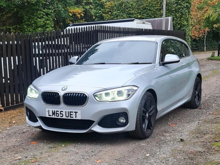 BMW 1 SERIES 120i M Sport 3dr SILVER + RED LEATHER 60K VOSA WARANTED MILES