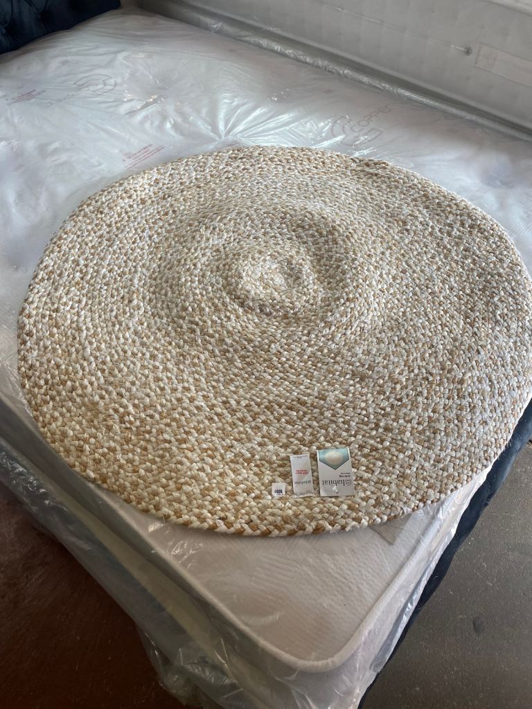  Braided Round Natural Jute Flatweave Rug - 100cm
