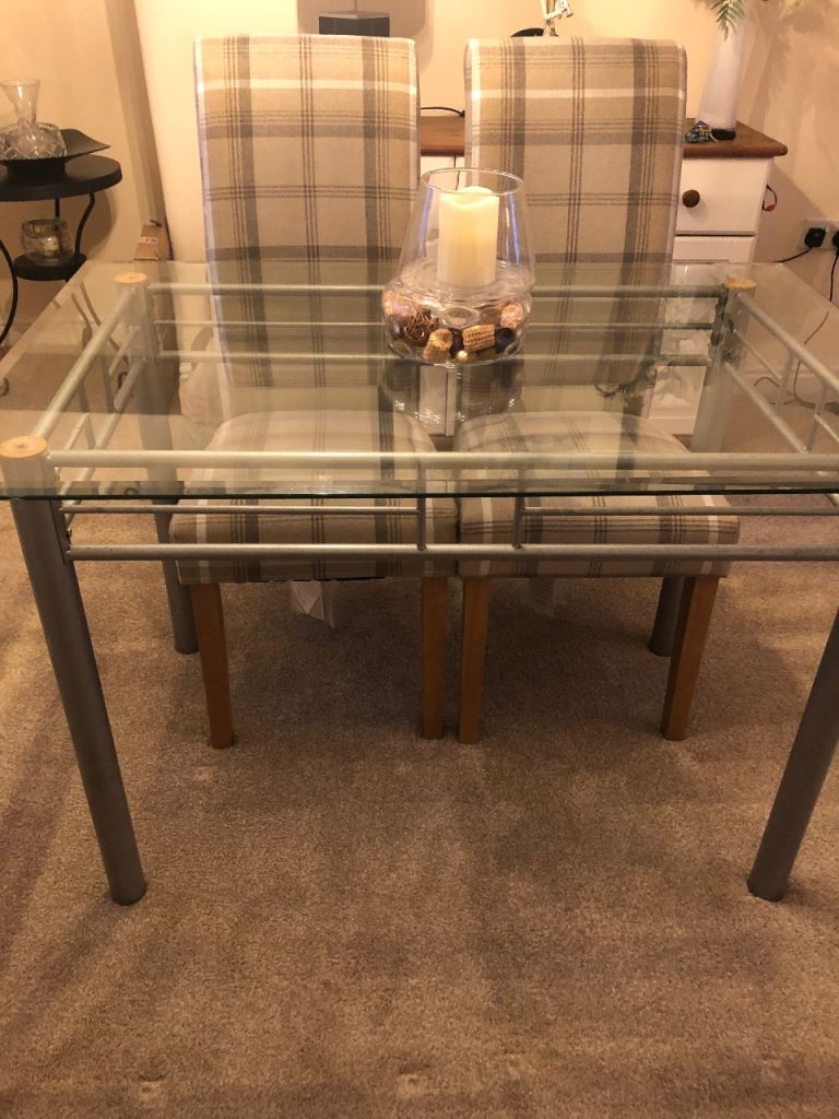 FREE Dining Table Glass Top with metal frame