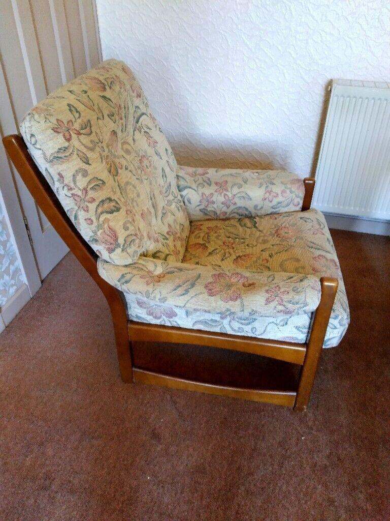 Comfortable Cintique armchair, delivery available