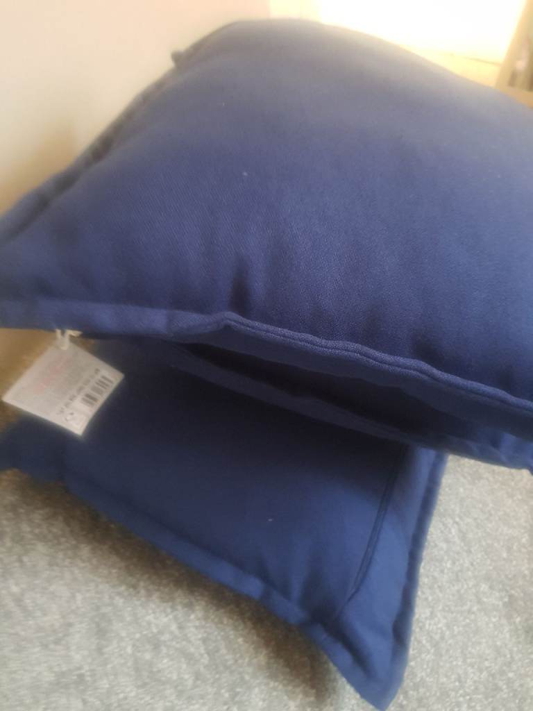 4 NEW navy blue Cushions 