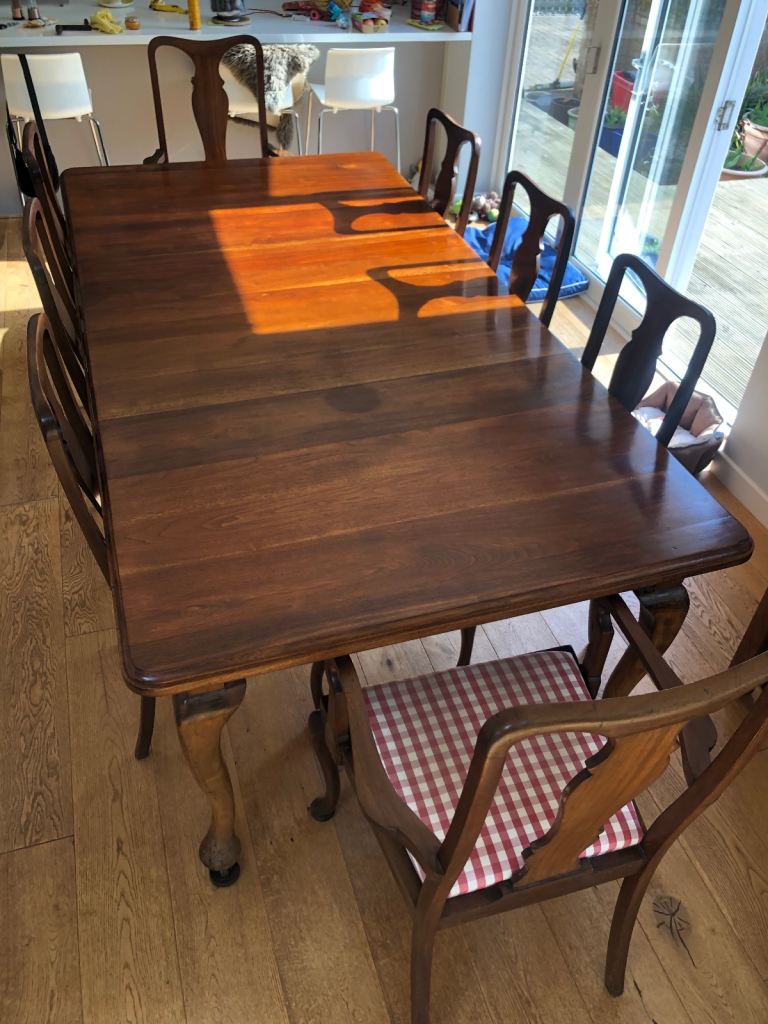 Mahogany dining table and chairs 