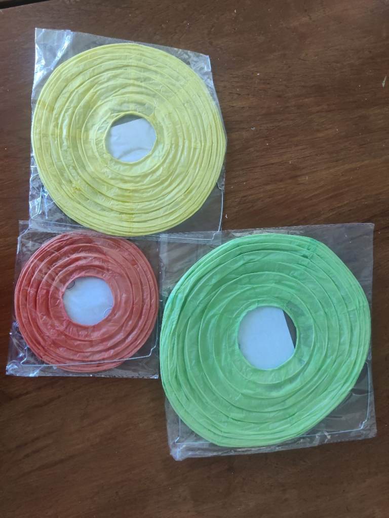 New Light shades/ Paper Lanterns - Yellow, Red, Green