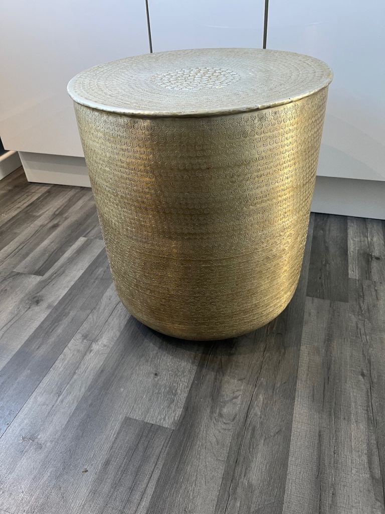 Gold metal side table