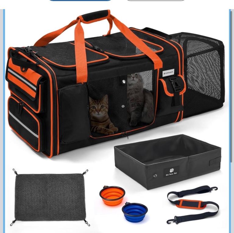 Extra Large Pet Carriers for 2 Cats Expandable Foldable