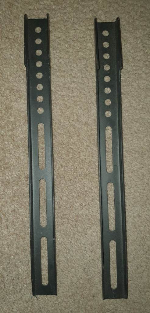 Black TV Television Wall Bracket Mount (2 Pieces) 35cm long 3cm wide