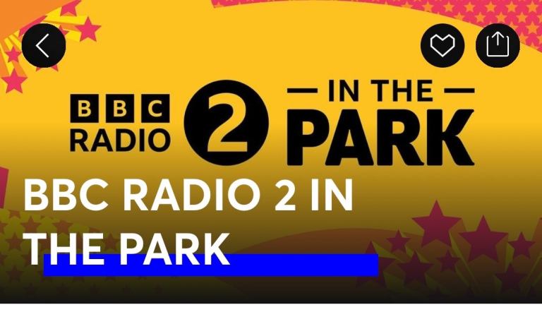 2 x Tickets for BBC Radio 2 In The Park, Stirling