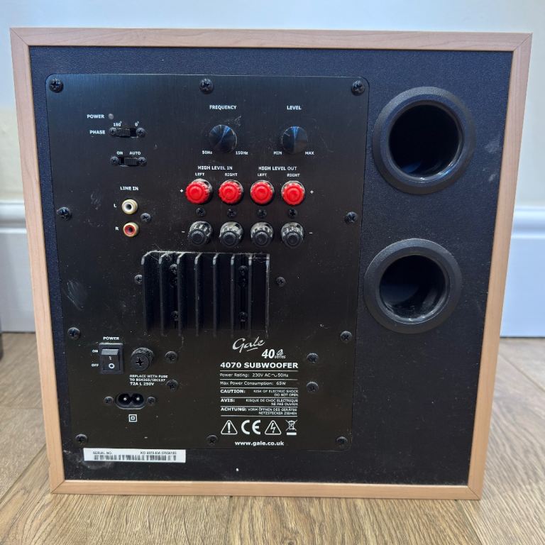 Gale 4070 Active Powered Subwoofer – Beech Finish – Good Used Condition