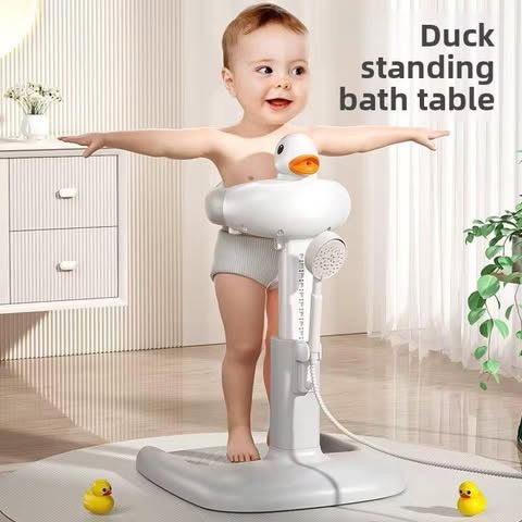 Duck Standing Baby Bath Station - Adjustable, Safe & Fun Bathing Support