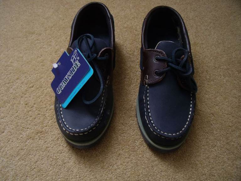 New Brown and Blue Quayside Leather Yachting / Boat Shoes Size 36