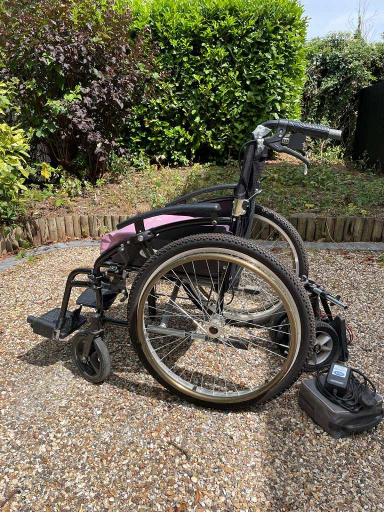 Folding Wheelchair with all terrain tyres and battery assist 