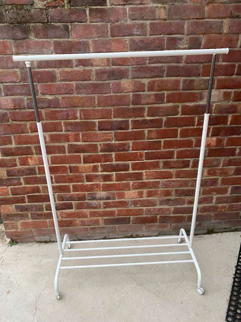 Ikea Solid Metal clothes rail on wheels clothing storage bedroom wardrobe house