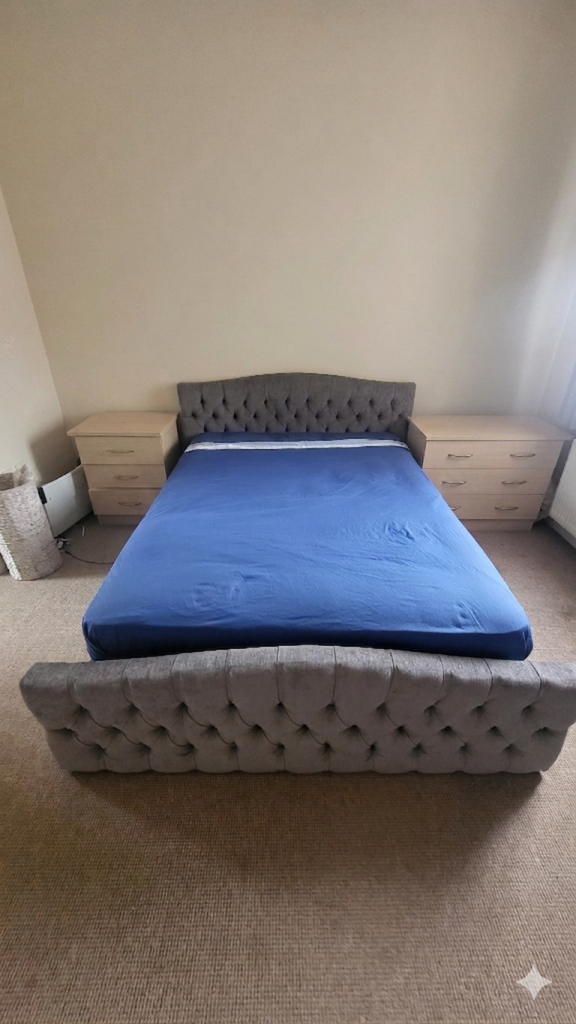 Sleep Trends Grey Chesterfield Ottoman Double Bed Frame