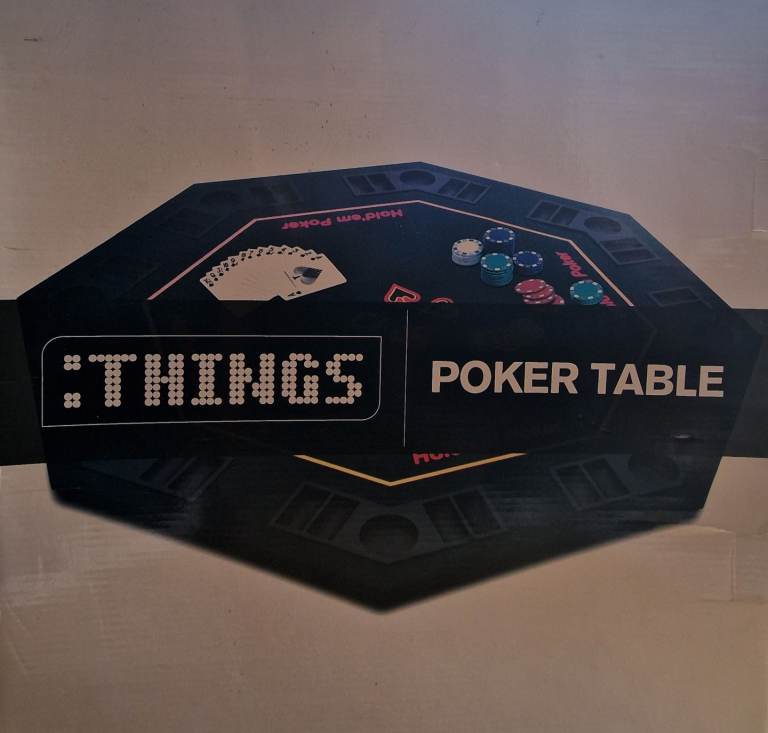 8 player poker table top and poker chips in case