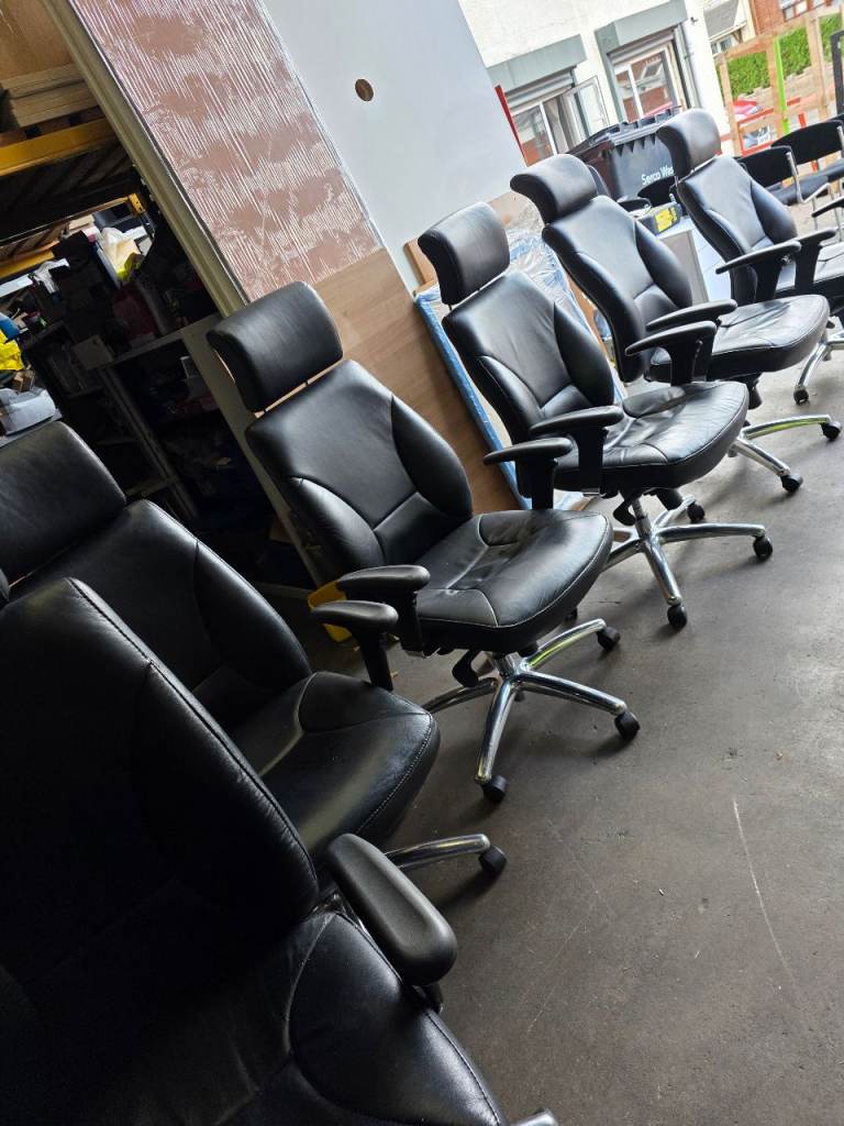 £50 each leather office chairs with headrest