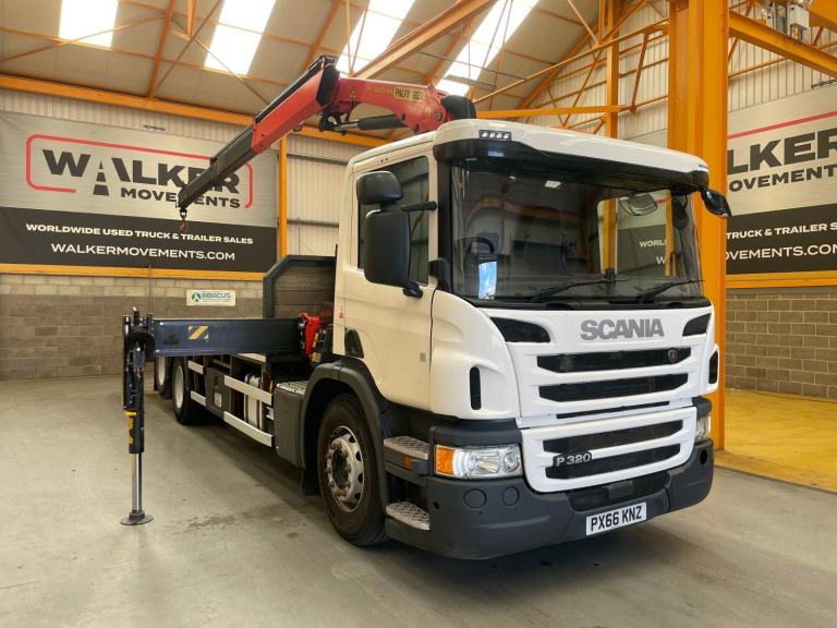 SCANIA P320 *EURO 6*, 6X2 FLATBED/CRANE - 2017 - PX66 KNZ