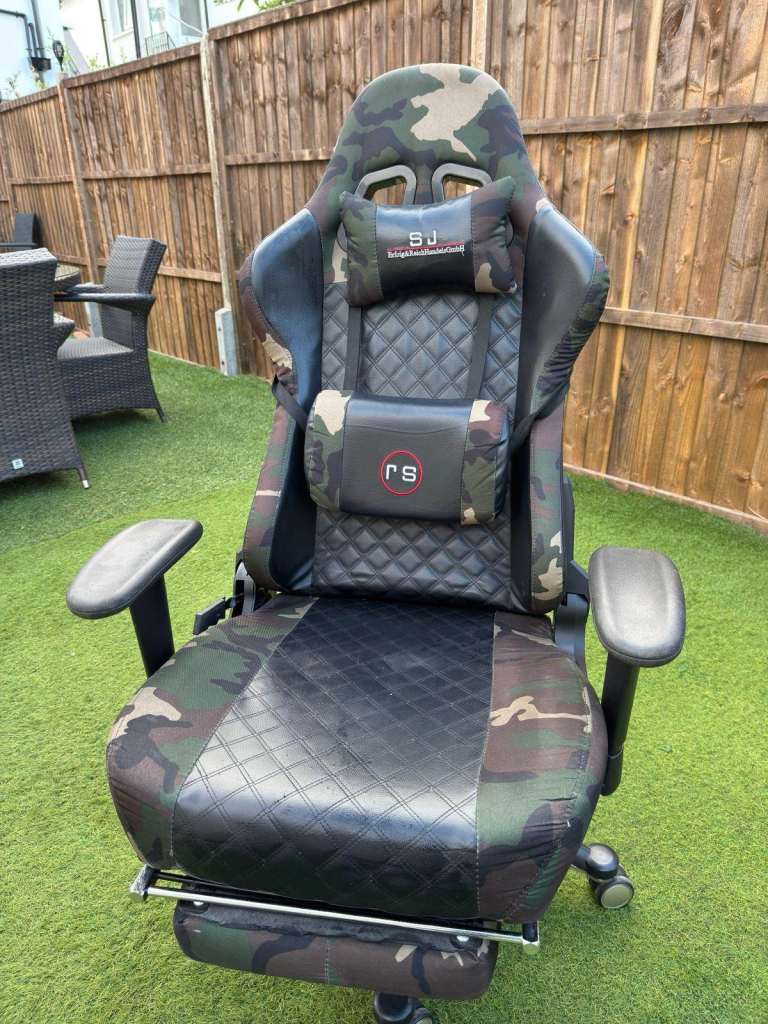 Gaming Desk Chair - Camouflage Pattern, Good Condition