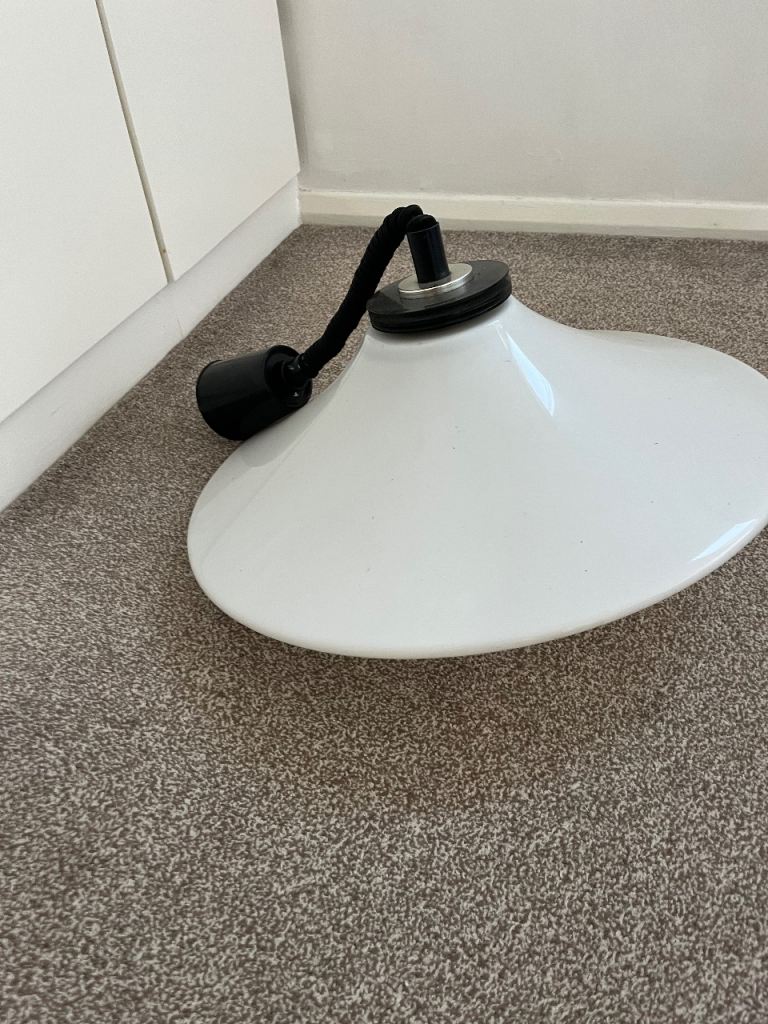 Classic 1969/70sWhite Ceiling Lamp Shade – Good Condition