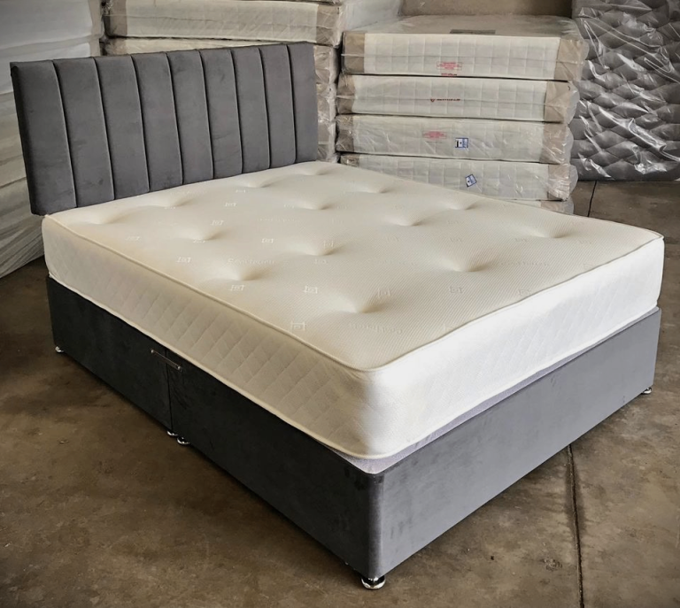 >>🚛Luxury Beds 😘DIVAN 4FT6 Double Bed Base with Mattress & Storage Drawers ❤️15% OFF💥COD