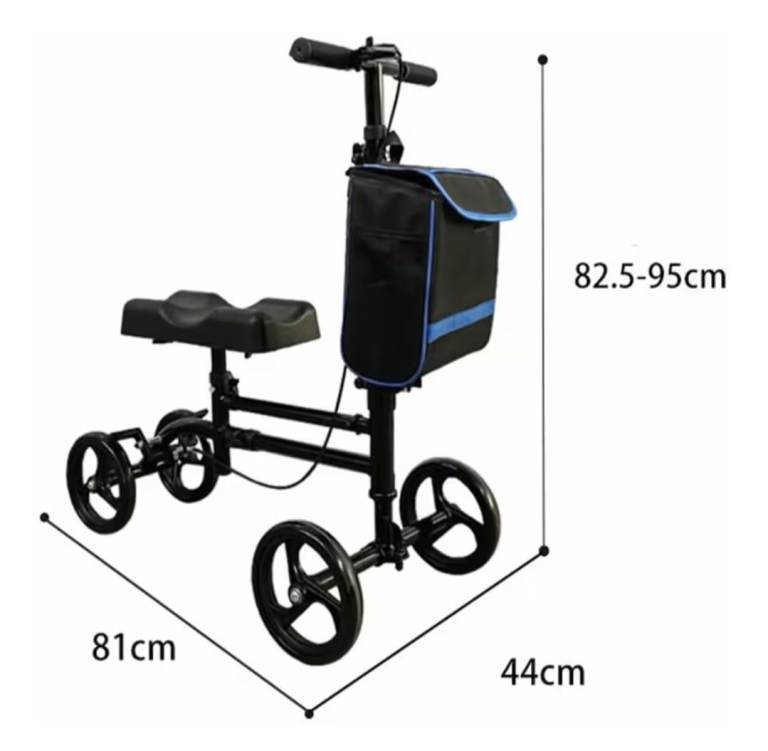  Knee Scooter for Foot Injuries Adult, Steerable Knee Walker Rollator, Folding Scooter