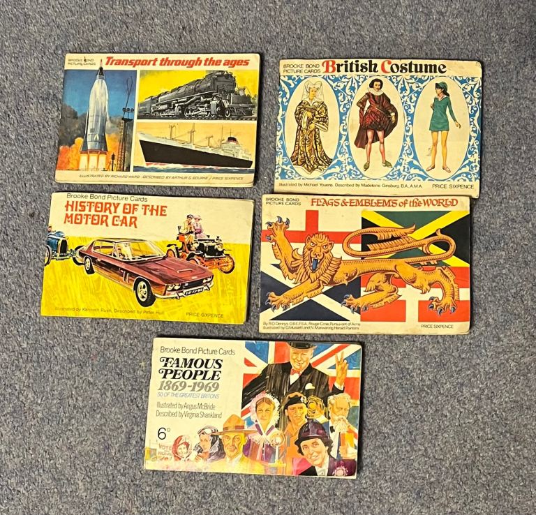 Price drop. Nostalgia from 1960s/70s. Only £3 each, 5 vintage Brooke Bond tea picture card books