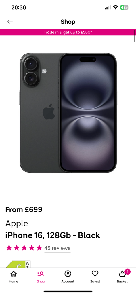 iPhone 16 brand new 128gn