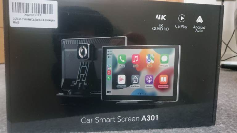 Apple CarPlay Android Auto with front and rear 4k dash cam